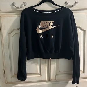 Nike Air Black/rose gold zipper back sweatshirt